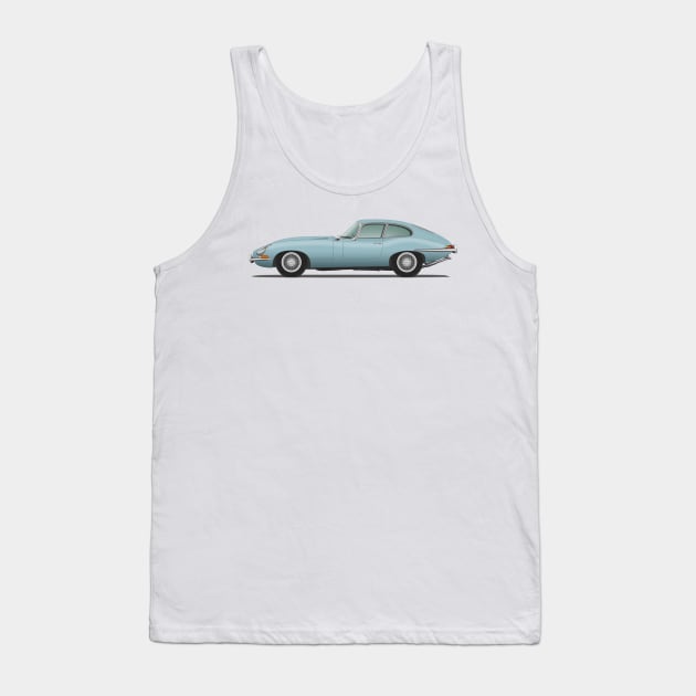 Jaguar E Type Fixed Head Coupe Silver Blue Tank Top by SteveHClark